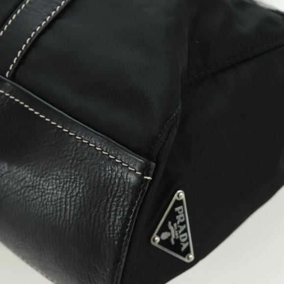 PRADA Shoulder Bag Nylon Black Silver Auth ARZ662V