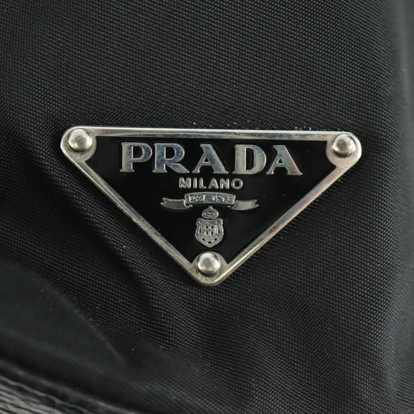 PRADA Shoulder Bag Nylon Black Silver Auth ARZ662V