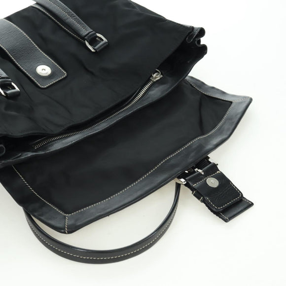 PRADA Shoulder Bag Nylon Black Silver Auth ARZ662V