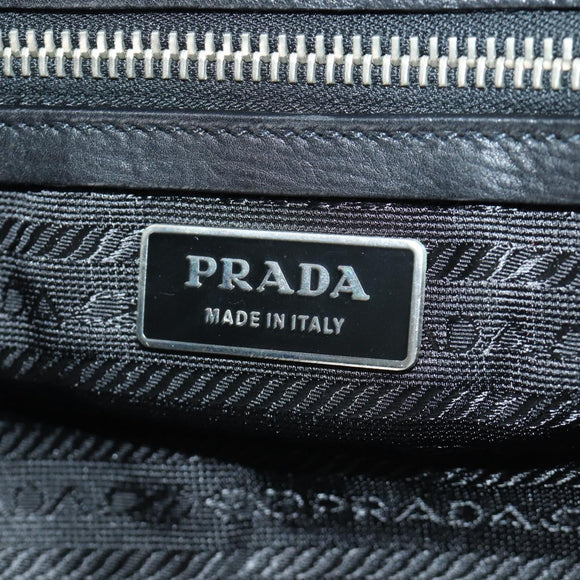 PRADA Shoulder Bag Nylon Black Silver Auth ARZ662V