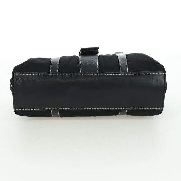 PRADA Shoulder Bag Nylon Black Silver Auth ARZ662V