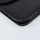 Christian Dior Chain Shoulder Bag Leather Black Gold Auth ARZ665A-11