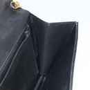 Christian Dior Chain Shoulder Bag Leather Black Gold Auth ARZ665A-18