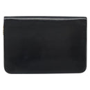 Christian Dior Chain Shoulder Bag Leather Black Gold Auth ARZ665A-3