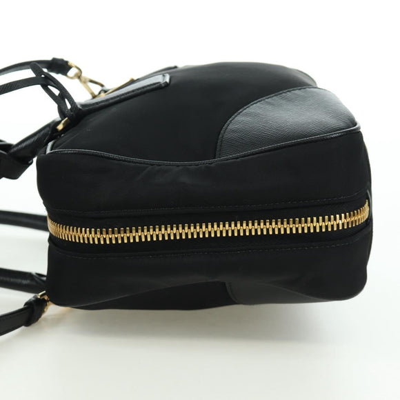 PRADA Hand Bag Nylon 2way Gold Black 1BB115 Auth ARZ666SAM