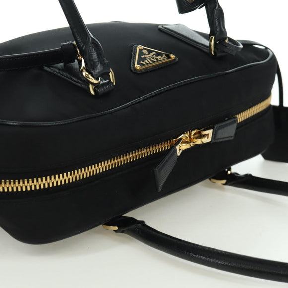 PRADA Hand Bag Nylon 2way Gold Black 1BB115 Auth ARZ666SAM