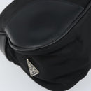 PRADA Umhängetasche Nylon Schwarz Silber Auth ARZ672A-14