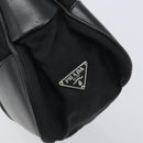 PRADA Umhängetasche Nylon Schwarz Silber Auth ARZ672A-17