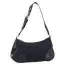 PRADA Umhängetasche Nylon Schwarz Silber Auth ARZ672A-1