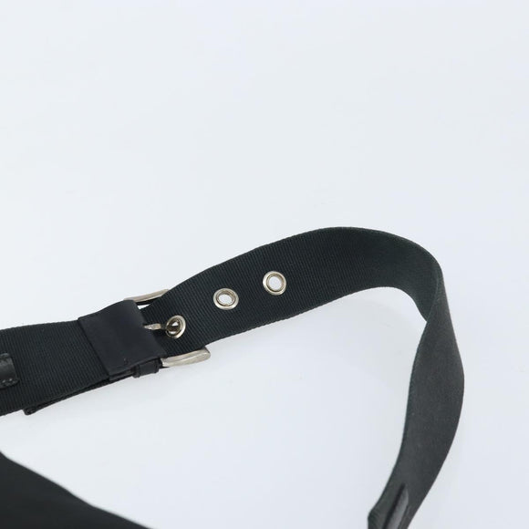 PRADA Umhängetasche Nylon Schwarz Silber Auth ARZ672A
