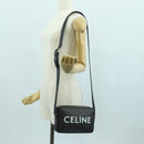 CELINE Triomphe Medium Messenger bag Shoulder Bag PVC Black Gold Auth ARZ678SAM-25