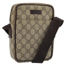 GUCCI GG Supreme Shoulder Bag PVC Beige Silver 122754 Auth ARZ682A-1
