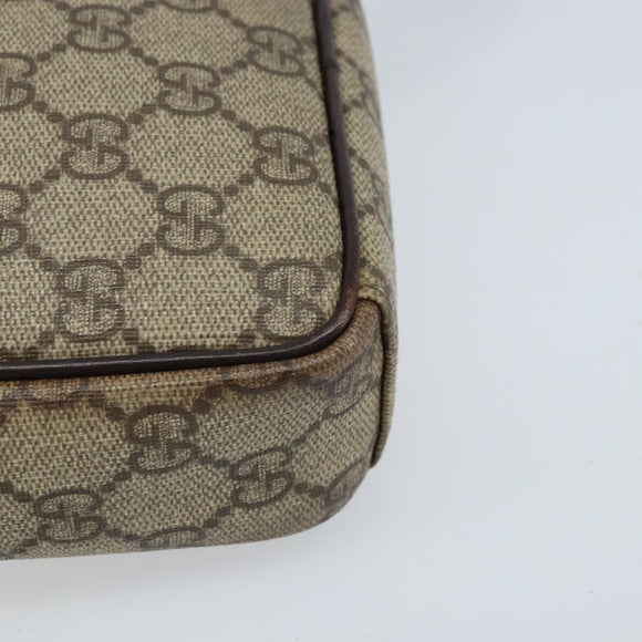 GUCCI GG Supreme Shoulder Bag PVC Beige Silver 122754 Auth ARZ682A