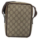 GUCCI GG Supreme Shoulder Bag PVC Beige Silver 122754 Auth ARZ682A-3