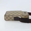 GUCCI GG Supreme Shoulder Bag PVC Beige Silver 122754 Auth ARZ682A-4