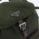 PRADA Backpack Nylon Khaki Silver Auth ARZ693-21