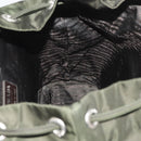 PRADA Backpack Nylon Khaki Silver Auth ARZ693-26