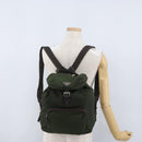 PRADA Backpack Nylon Khaki Silver Auth ARZ693-31