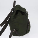 PRADA Backpack Nylon Khaki Silver Auth ARZ693-4