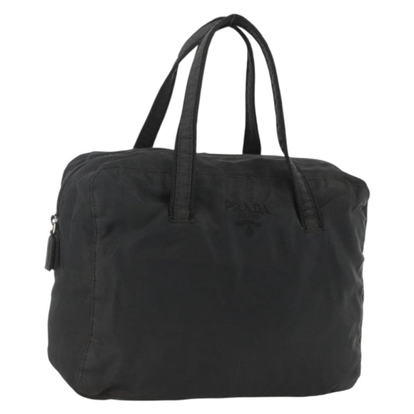 PRADA Hand Bag Nylon Black Silver Auth ARZ694