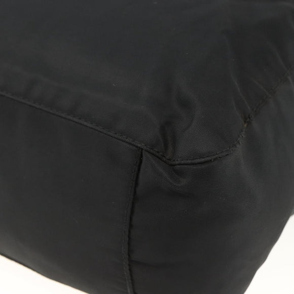 PRADA Hand Bag Nylon Black Silver Auth ARZ694
