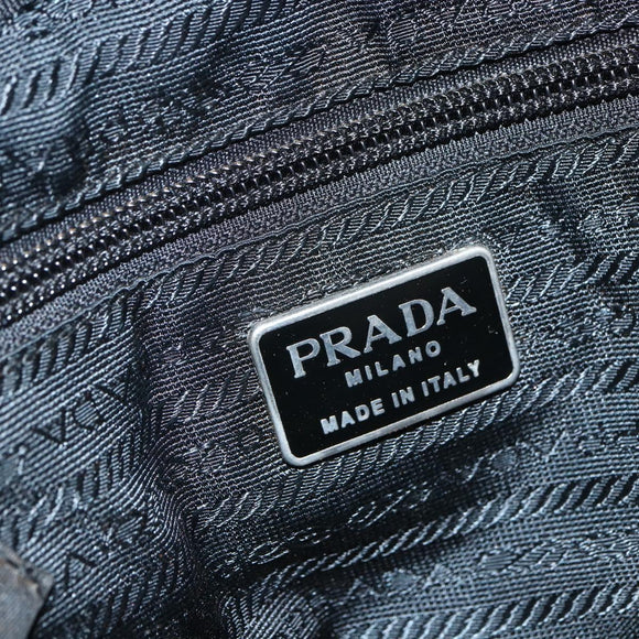 PRADA Hand Bag Nylon Black Silver Auth ARZ694