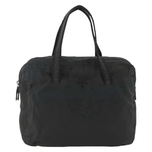 PRADA Hand Bag Nylon Black Silver Auth ARZ694