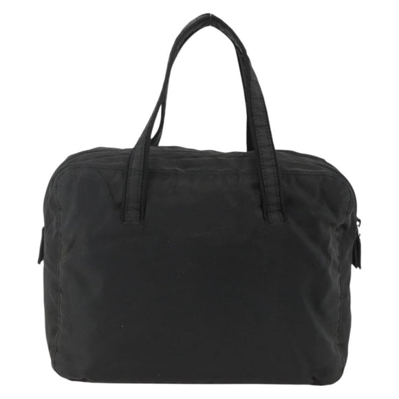 PRADA Hand Bag Nylon Black Silver Auth ARZ694