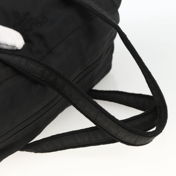 PRADA Hand Bag Nylon Black Silver Auth ARZ694