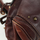 Chloe Paddington Hand Bag Leather Brown Silver gold Auth ARZ698SAV-12