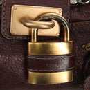 Chloe Paddington Hand Bag Leather Brown Silver gold Auth ARZ698SAV-15