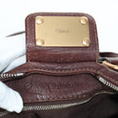 Chloe Paddington Hand Bag Leather Brown Silver gold Auth ARZ698SAV-17