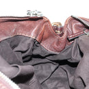 Chloe Paddington Hand Bag Leather Brown Silver gold Auth ARZ698SAV-20