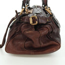 Chloe Paddington Hand Bag Leather Brown Silver gold Auth ARZ698SAV-4