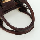 Chloe Paddington Hand Bag Leather Brown Silver gold Auth ARZ698SAV-7