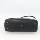 Christian Dior Lady Dior Tote Bag Leather 2way Black Gold Auth ARZ701-5