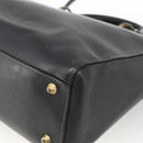 Christian Dior Lady Dior Tote Bag Leather 2way Black Gold Auth ARZ701-15