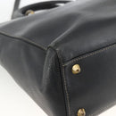 Christian Dior Lady Dior Tote Bag Leather 2way Black Gold Auth ARZ701-16