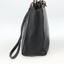Christian Dior Lady Dior Tote Bag Leather 2way Black Gold Auth ARZ701-3