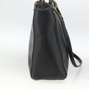 Christian Dior Lady Dior Tote Bag Leather 2way Black Gold Auth ARZ701-4