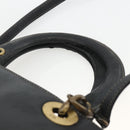 Christian Dior Lady Dior Tote Bag Leather 2way Black Gold Auth ARZ701-8