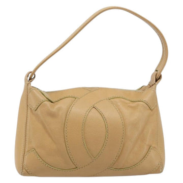 CHANEL Hand Bag Caviar Skin Beige Gold CC Auth ARZ712A - 0