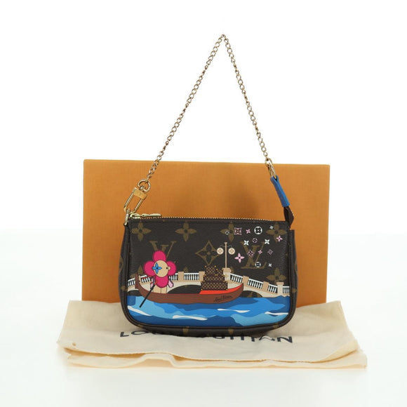 LOUIS VUITTON Monogram Vivienne Mini Pochette Accessoires M68489 Auth BSZ703SAM
