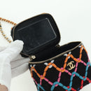 CHANEL Matelasse Chain Vanity Bag Tweed Multicolor Gold CC Auth BSZ708SM-17