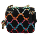 CHANEL Matelasse Chain Vanity Bag Tweed Multicolor Gold CC Auth BSZ708SM-3
