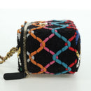 CHANEL Matelasse Chain Vanity Bag Tweed Multicolor Gold CC Auth BSZ708SM-4