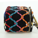 CHANEL Matelasse Chain Vanity Bag Tweed Multicolor Gold CC Auth BSZ708SM-5