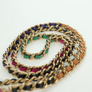 CHANEL Matelasse Chain Vanity Bag Tweed Multicolor Gold CC Auth BSZ708SM-9