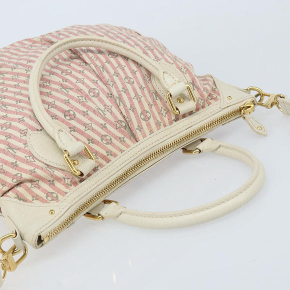 LOUIS VUITTON Mini Lin Croisette Marina PM Bag Pink White M95495 LV Auth ARZ743V