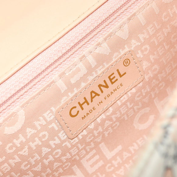 CHANEL Choco Bar Chain Shoulder Bag Satin Pink Gold CC Auth ARZ748SAV